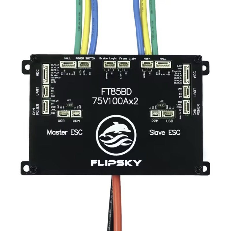 Contrôleur ESC Flipsky FT85bd avec boîtier en aluminium pour skateboard électrique, vélo, scooter ou moto KROXNE - 1  