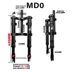 Perednyaya podveska Monorim MD0 Coil Spring 490mm x 165mm  - 2 
Sovmestimost: Monorim MD0 Coil Spring 490mm x 165mm dlya sovmest