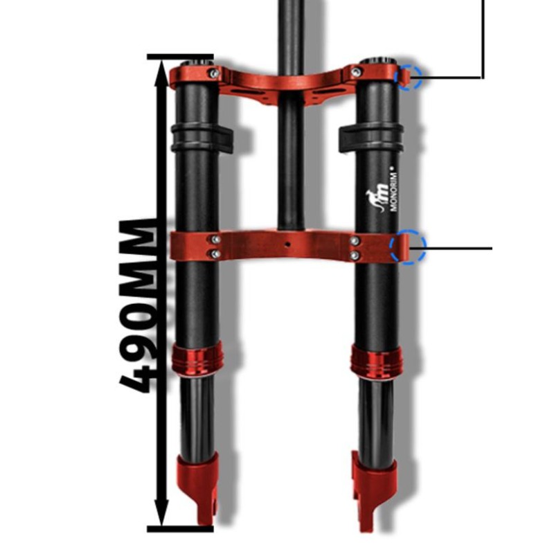 Monorim MD0 Air Hydraulic forgaffel affjedring 490mm x 165mm  - 5 
Kompatibilitet: til kompatible Monorim MD0 forgaffel-montager