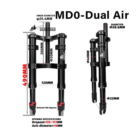 Priekine pakaba Monorim MD0 Dual Air Version 490mm x 165mm  - 10 
Suderinamumas: skirta konfiguracijoms su 490mm x 165mm matmeni