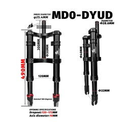 Monorim MD0-DYUD voorvorkvering voor DYU eBike - hydraulisch en lucht instelbaar  - 5 
Compatibiliteit: Monorim MD0-DYUD voorvor