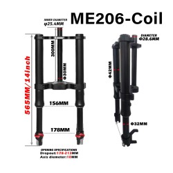 Suspensie fata Monorim ME206 Dual Air version 565mm x 206mm  - 1 Compatibilitate: suspensie fata Monorim ME206 Dual Air, format 