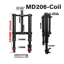 Suspensie fata Monorim MD206 Coil Spring version 490mm x 206mm  - 2 
Compatibilitate: suspensie fata Monorim MD206 Coil Spring v
