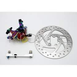 Complete brake kit with chrome xTech caliper for Xiaomi M365, 1S, Essential, Pro2 or M365 Pro ZOOM xTech - 2 Zoom Xtech HB100 ch