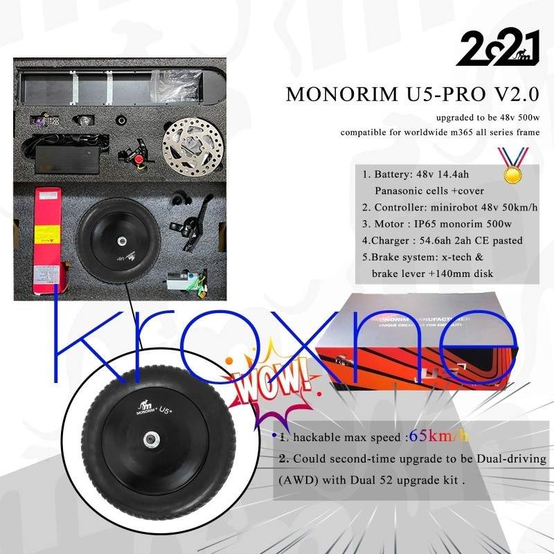 Monorim Pack U5 2.0 do Ninebot Max seria G30, G30P, G30LE, G30LP, G30D, G30LP - akumulator 48v 20ah silnik 500w Monorim - 30 Mon