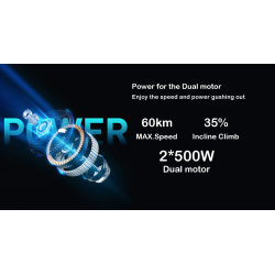 Kit de motor duplo AWD 1000w (dois motores de 500w) - bateria e eletrônicos incluídos Monorim - 1 Você terá o dobro da potência 