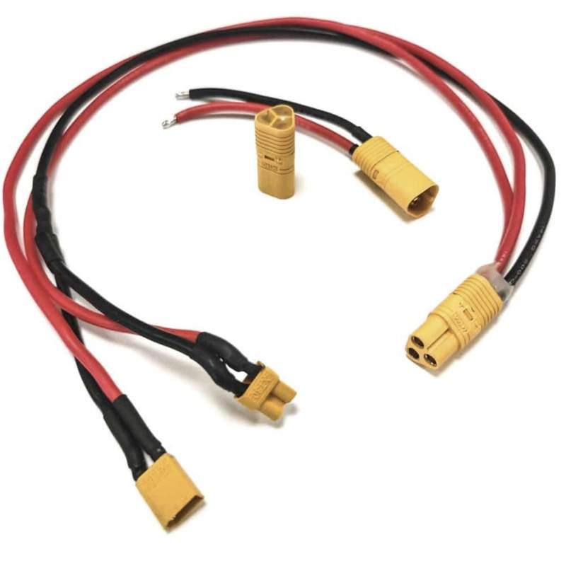 Switched connection cable for external battery compatible with scooter, electric bicycle or similar  - 1 Switched connection cab