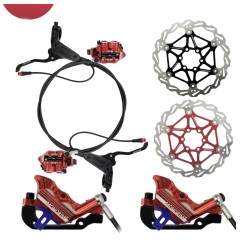 Komplett Monorim EB01 4 dugattyús hidraulikus fékkészlet - karok, féknyergek, kábel és féktárcsa Monorim - 1 Komplett Monorim EB