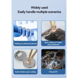 Soldador por ponto portátil H1 com 11 e H2 com 90 modos ajustáveis ​​para baterias de lítio KROXNE - 5  